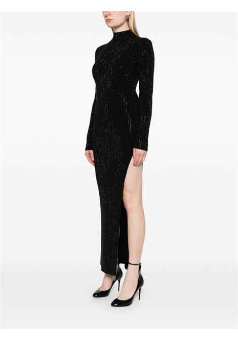 Abito lungo con strass in nero David koma - donna DAVID KOMA | AW24DKKN03DBLK